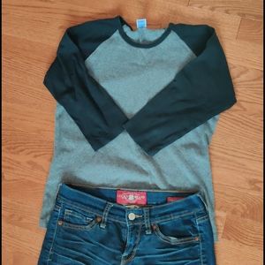 Baseball shirt 3/4 length sleeve